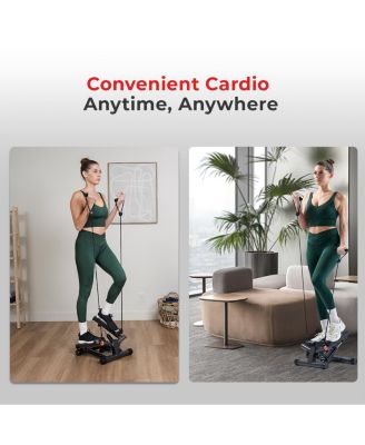 Smart Twist Stepper with Resistance Bands, Free SunnyFit App via Bluetooth, 300 LB Weight Capacity