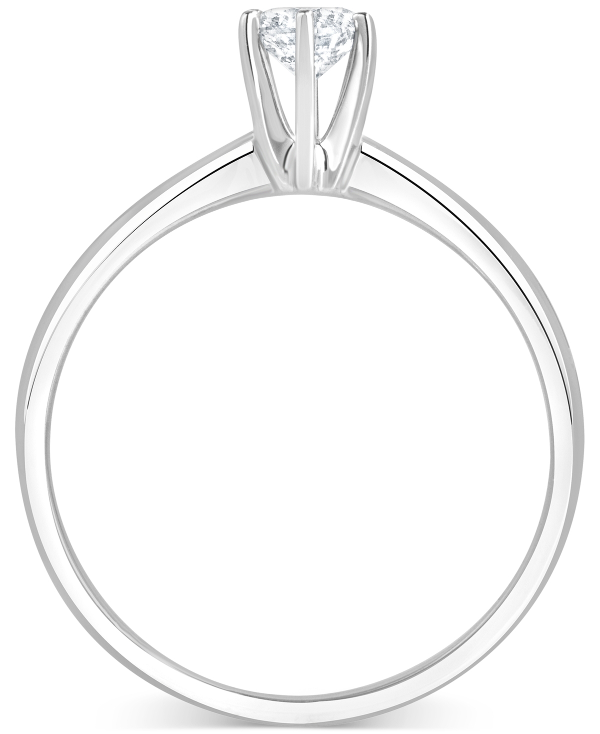 Macy's Diamond Solitaire Engagement Ring (1/3 Ct. T.w.) In 14k White Gold In Gold