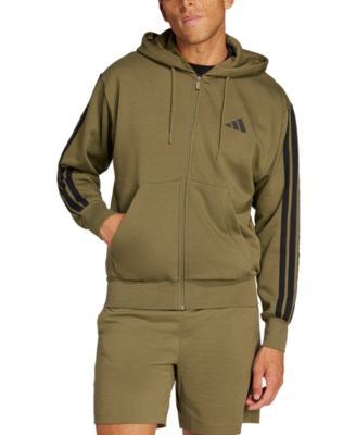 Men's Regular-Fit 3-Stripes Full-Zip Fleece Hoodie 