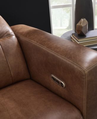 Austin 85" Chestnut Leather Power Reclining Sofa