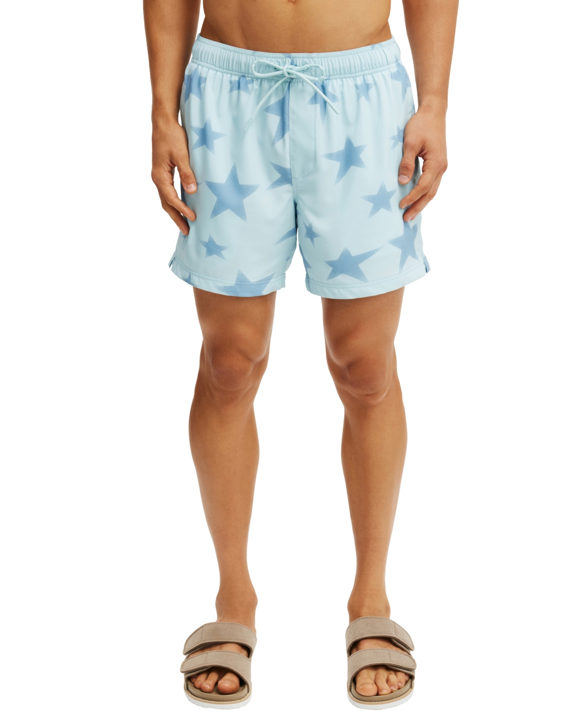 Men's Stretch Swim Shorts - Blue Havana Print