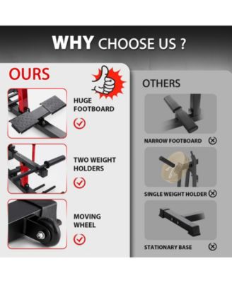 Adjustable Seated Calf Raise Machine - Home Gym Leg Trainer with Band Pegs & Weight Plate Loading  Red)