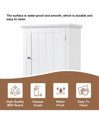 67.3"H Tall Bathroom Cabinet with Drawer, Adjustable Shelf, Painted MDF