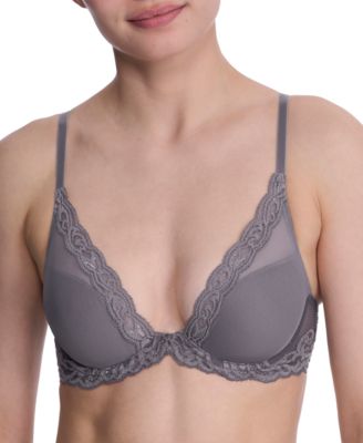 Natori - Feathers Contour Plunge Lace-Trim Bra 730023