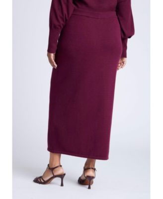 Women's Plus Size Sweater Column Skirt