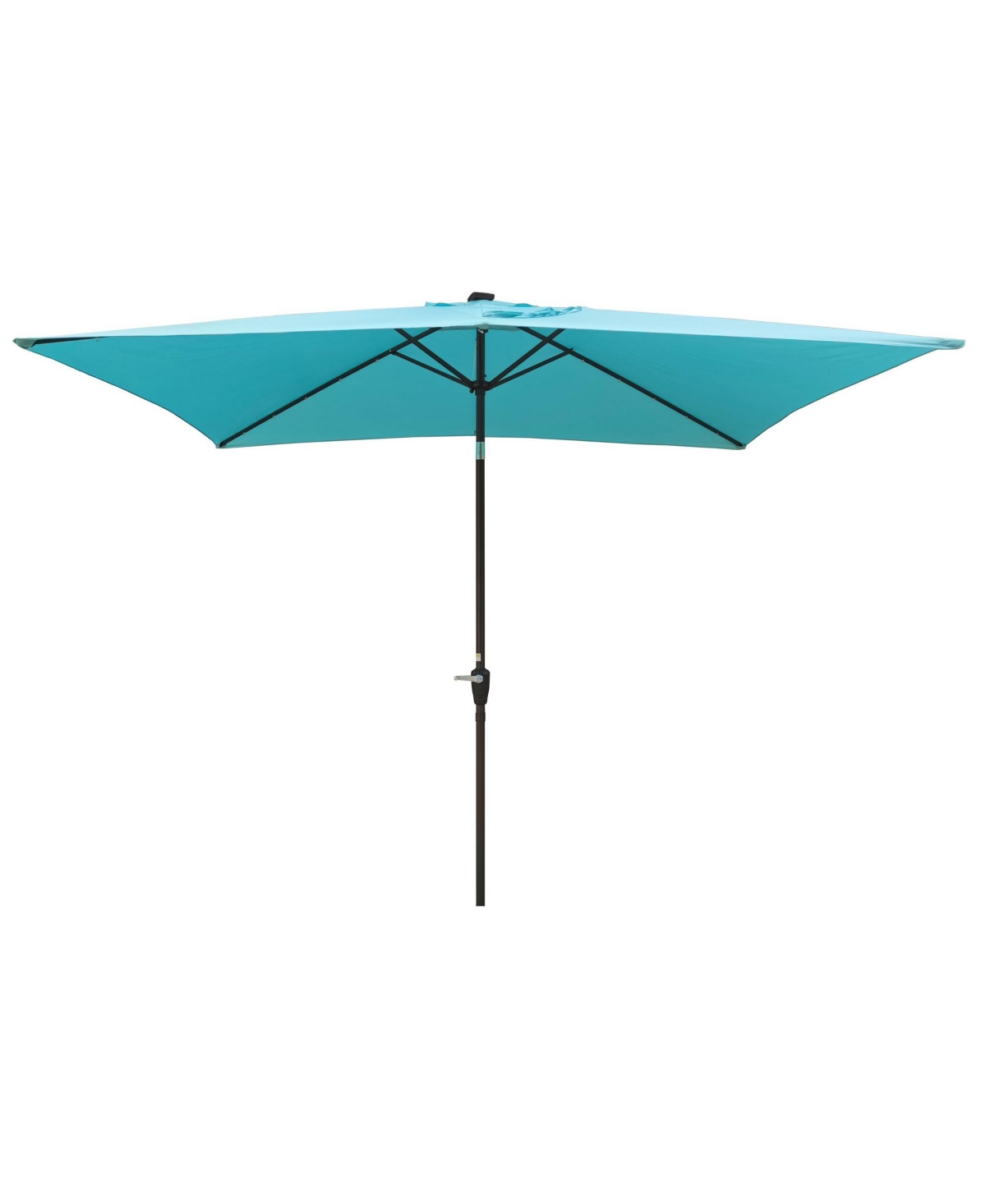 10 x 6.5t Rectangular Patio Solar Led Lighted Outdoor Umbrellas with Crank and Push Button Tilt