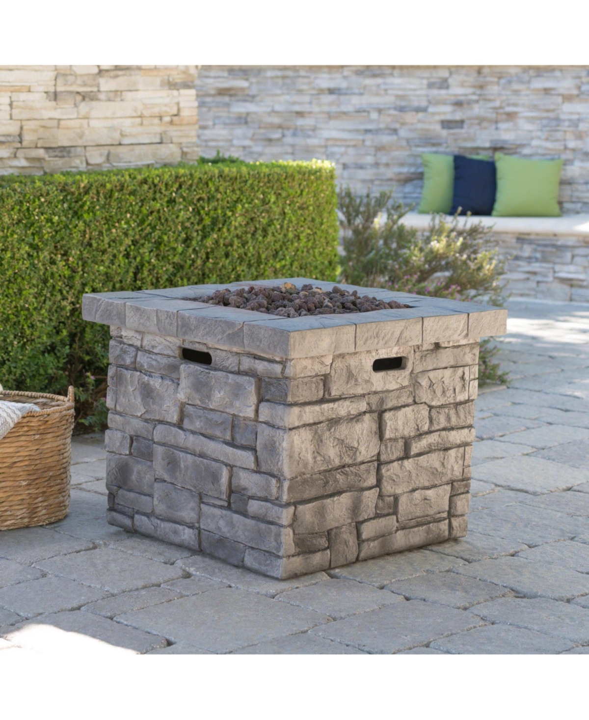 Flynama 30" Outdoor Square MgO Propane Fire Pit