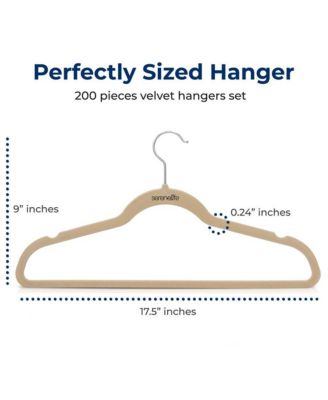 200 Pack Velvet Hangers - Non-Slip Felt Hangers with 360&amp;#xB0; Swivel Hook, Space-Saving, Ultra-Thin, Lightweight for Shirts, Sweaters, Hoodies, Kids Clothes &amp; Dresses