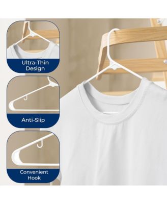 30-Pack Plastic Hangers – Non-Slip, Space-Saving, Durable for Shirts, Sweaters, Kids Clothes, Dresses, Ultra-Thin & Lightweight