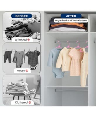 40 Pcs. Non-Slip Plastic Kids Hangers - Durable and Space-Saving Closet Organizers for Infants, Toddlers, and Kids' Clothing