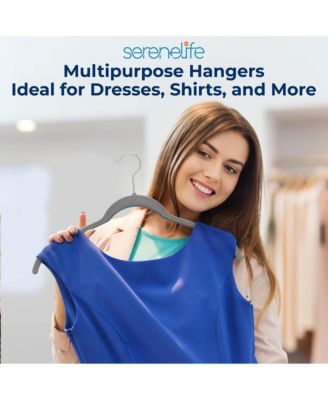 100-Piece Velvet Shirt Hangers - Non-Slip, Sturdy, Space Saving and Heavy Duty Coat Set with 360&amp;#xB0; Swivel Hook for Clothes (Grey