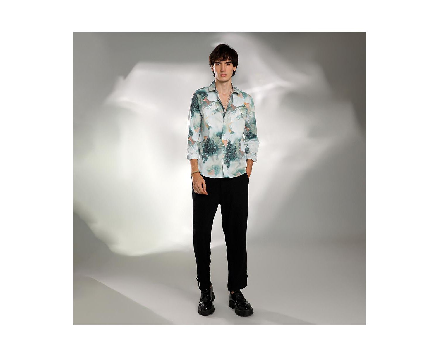 Men's Jungle Green Faded Bloom Shirt