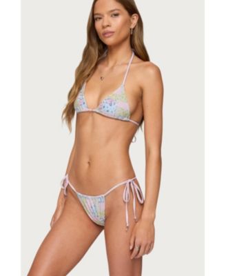 Women's Patchwork Triangle Bikini Top