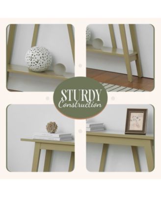 Conway Console Table Functional Narrow Wood Accent Entryway Table with Storage Shelf