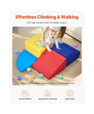 Toddler 4 Piece Foam Climbing Blocks Set Preschoolers Indoor Play