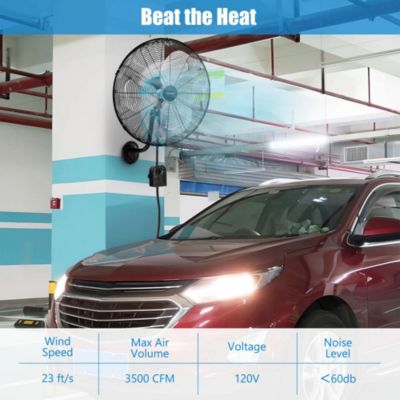 21 Inch Wall Mount Industrial Fan 3 Speed Oscillating Metal Ventilation Fan