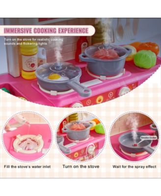 Kids Kitchen Playset with 48 Piece Pretend Cooking Accessories for Imaginative Play