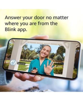 Smart Wi-Fi Video Doorbell Wired/Battery with 2 Way Audio with Alexa - Black