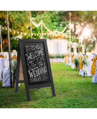 40" x 20" A Frame Chalkboard Sign, Double-Sided Magnetic Wooden Menu Board for Cafes, Sandwich Shops, Sidewalks, and Weddings