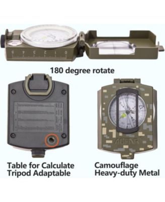 Military Compass,AF-4580 Lensatic Sighting, Waterproof and Shakeproof with Map Measurer Distance Calculator, Pouch for Camping, Hiking