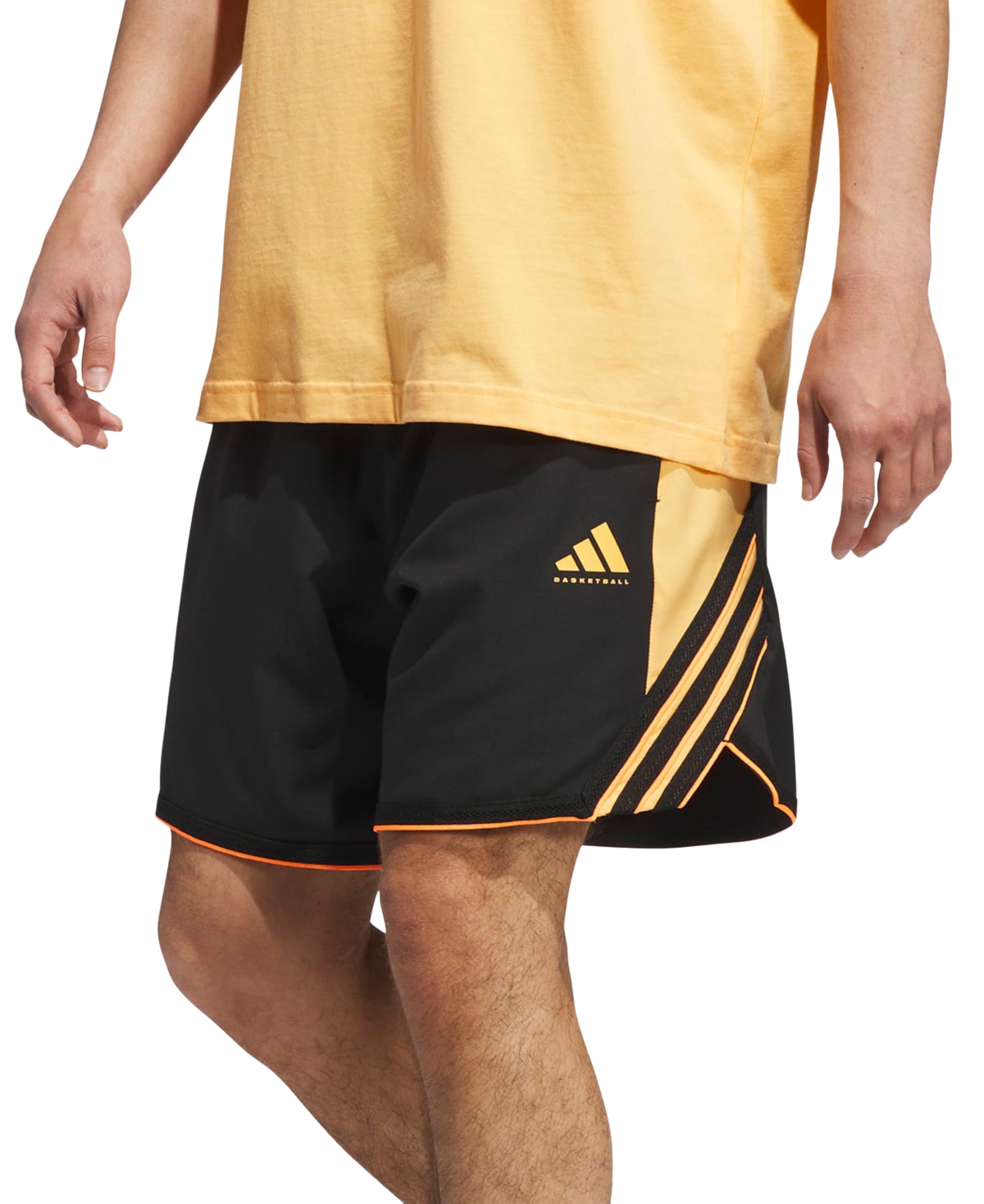Men's 3-Stripes Logo Shorts - Black / Lime