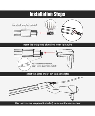 10pcs L Shape Pin Connectors Accessories with Pin 8x18mm RGB Neon Rope Lightht