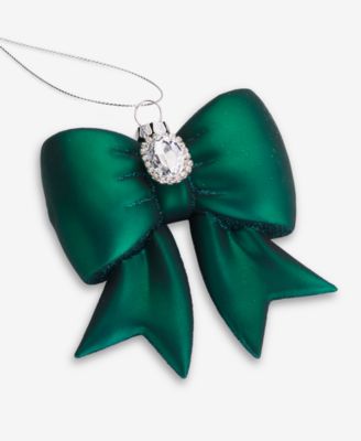 Gilded Glamour Green Glass Bow Ornament, Macy's Exclusive