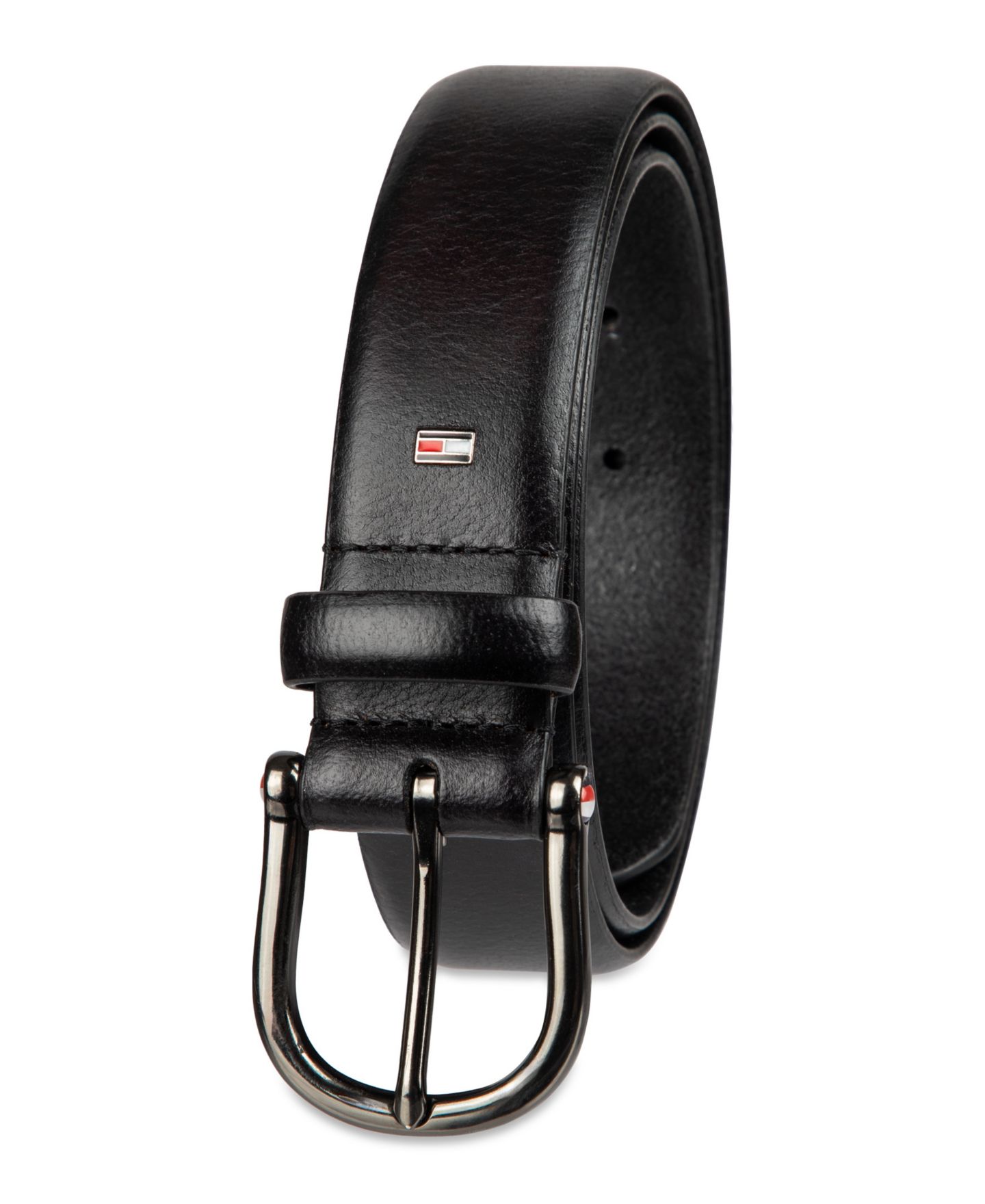 Мужской ремень Tommy Hilfiger Nautical Feather Edge Leather Belt, цвет: Чёрный — фото 2