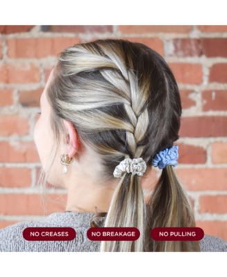 100% Silk Skinny Hair Scrunchies 6-Pack