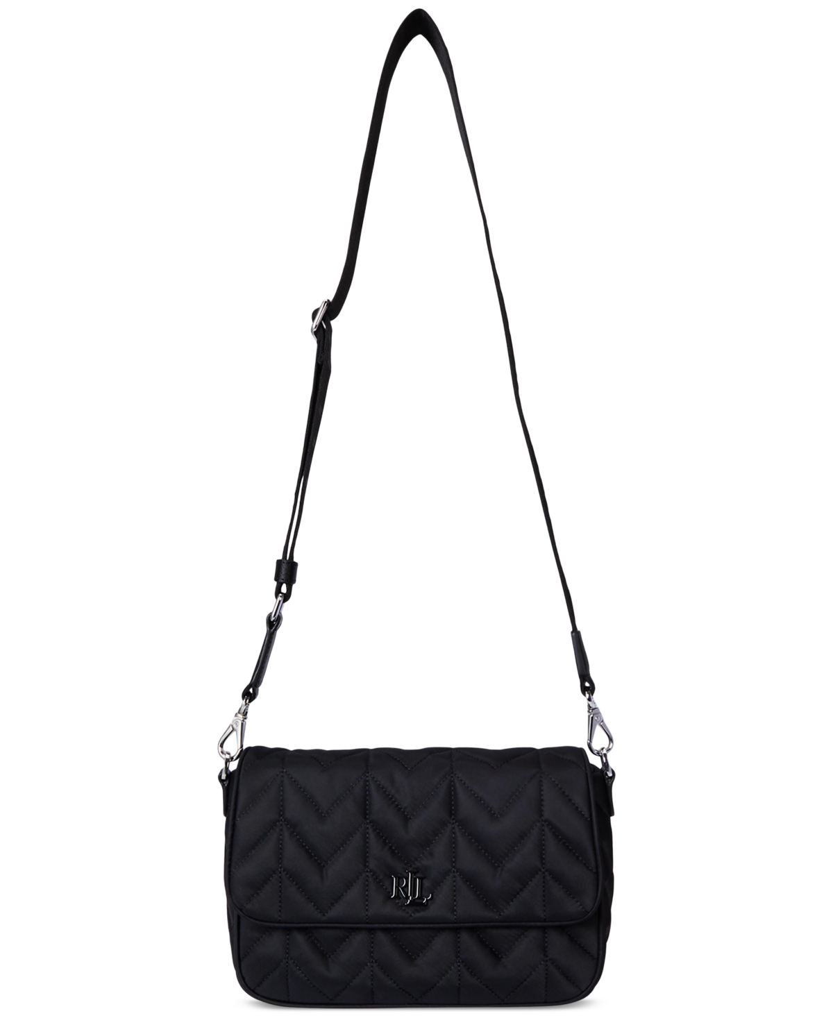 Ralph Lauren Quilted Small Stevie Messenger Bag In Black