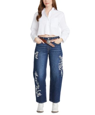 Driftwood - Women's Elaine X Raised Rodeo Mid Rise Barrel-Leg Jeans