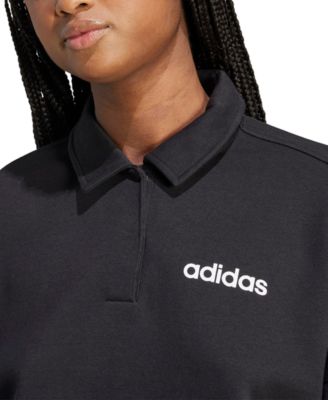 Women's Essentials Linear Fleece Polo Sweatshirt