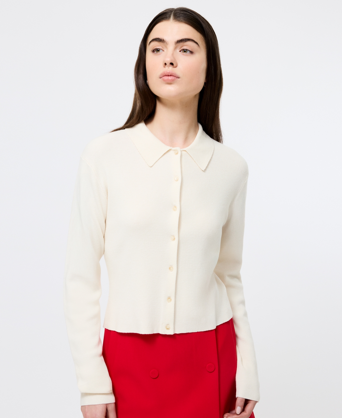 Women's Cozysoft Collared Cardigan - Porcelain Cream