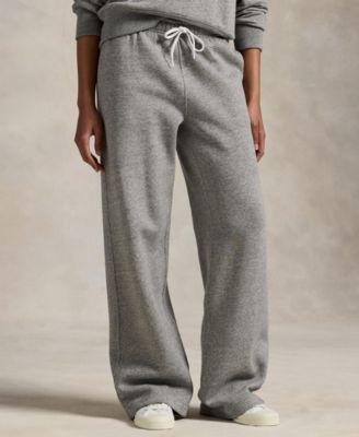 Women's Drawstring Fleece Wide-Leg Sweatpant