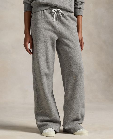 Женские брюки Polo Ralph Lauren Drawstring Fleece Wide-Leg Sweatpant, цвет: Меланжевый