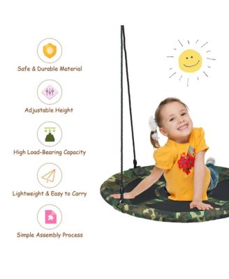 40'' Flying Saucer Tree Swing Outdoor Play Set w/ Adjustable Ropes