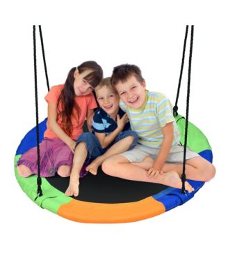 40'' Flying Saucer Tree Swing Outdoor Play Set w/ Adjustable Ropes