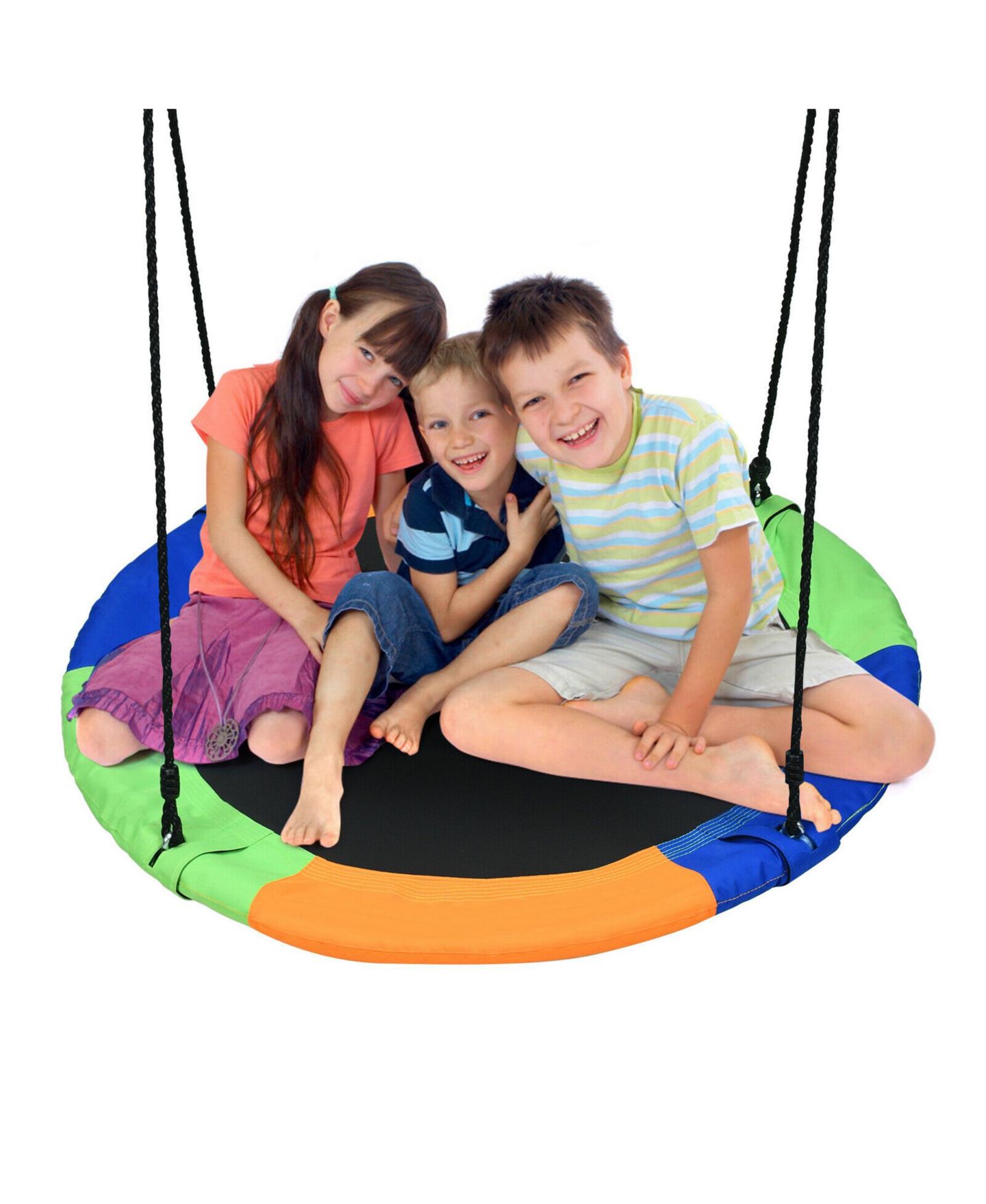 Детская игрушка Gymax 40'' Flying Saucer Tree Swing with Adjustable Height, 330 lbs, Ages 3+, цвет: Colorful — фото 1