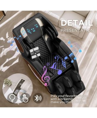 Single Piece Faux Leather Zero Gravity Full Body Air Pressure 6 Massage Rollers Recliner  Massage Chair