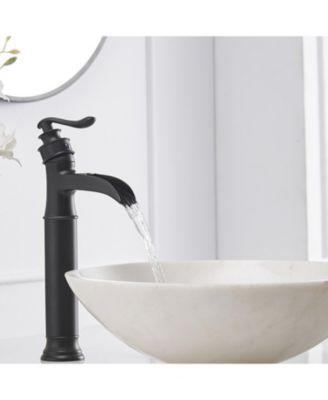 Waterfall Single Hole Single Handle Bathroom Vessel Sink Faucet with Pop-up Drain Assembly
