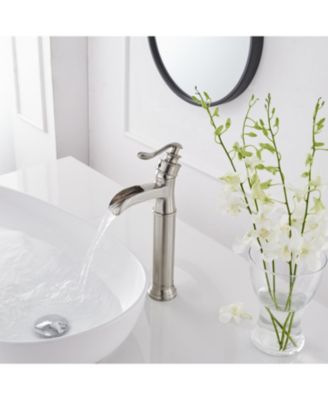 Waterfall Single Hole Single Handle Bathroom Vessel Sink Faucet with Pop-up Drain Assembly