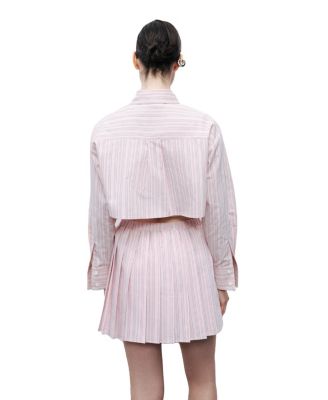 Women's Striped Pleated Mini Skirt