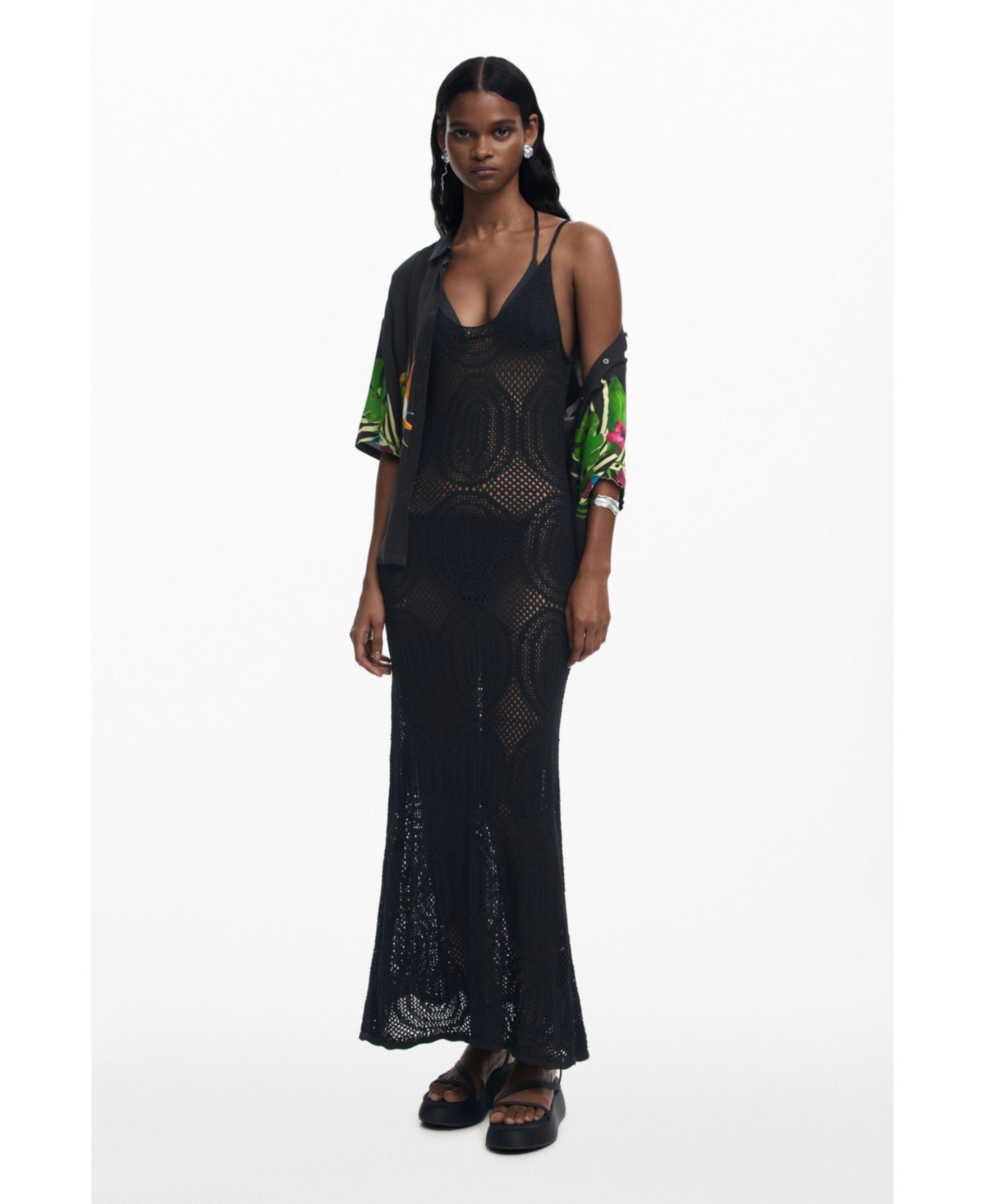 Desigual Women's Crochet strap dress - Black