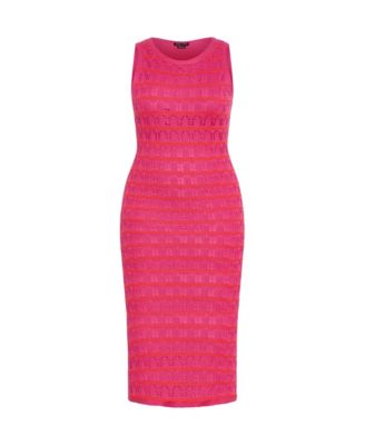 Plus Size Crochet Stripe Dress