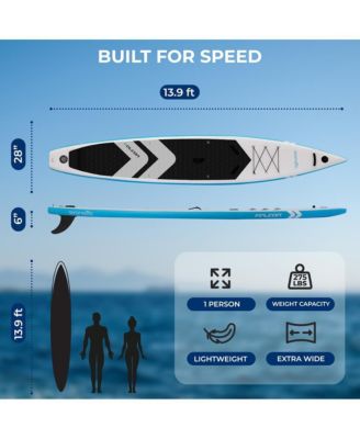 Free-Flow Stand-Up Paddle-Board - Woven Drop-Stitch and Double Layer Side Inflatable SUP with Double-Action Hand Pump (Black)