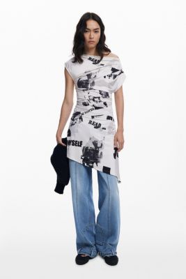 Women's 2-in-1 newspaper dress