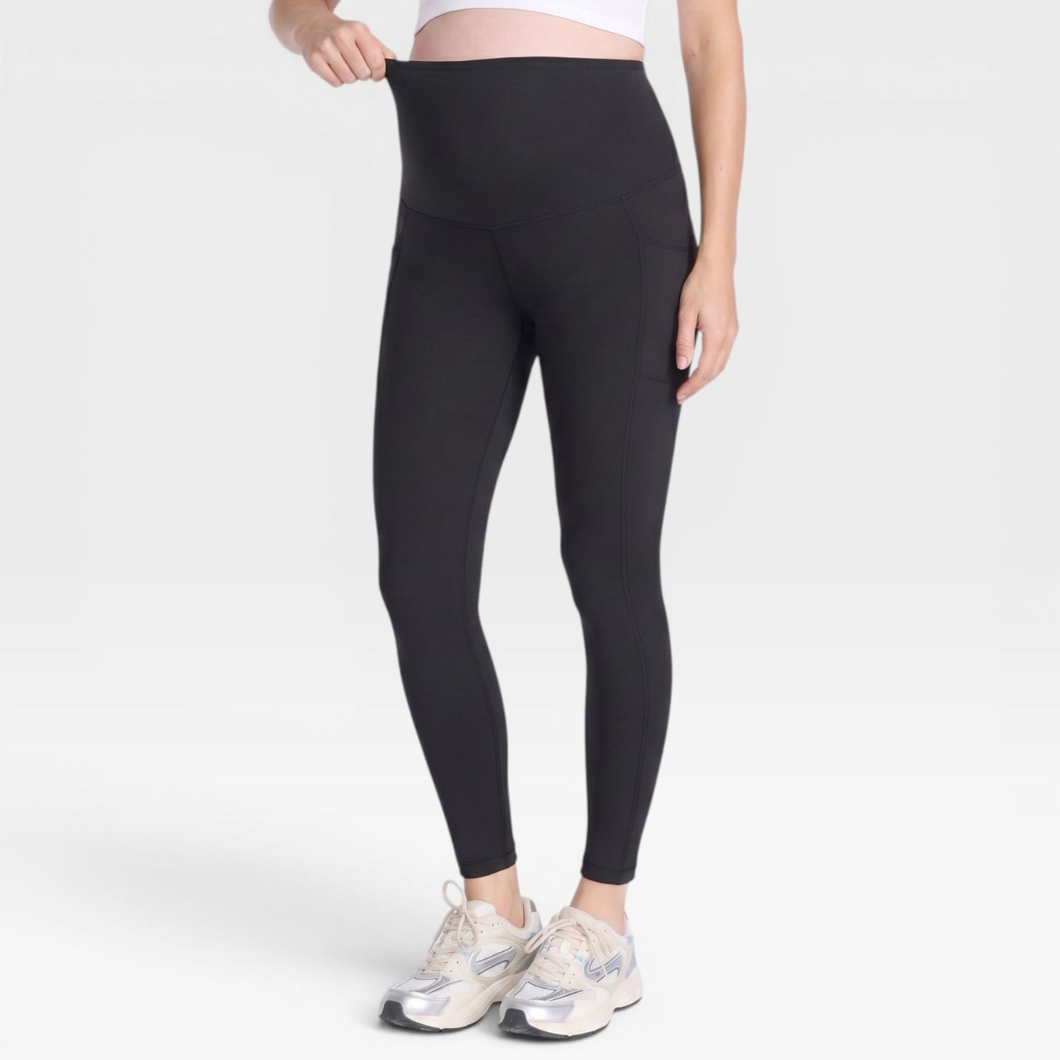 Women's High Waist Over the Belly Active Pocket Ankle Legging - 2-pack - Motherhood