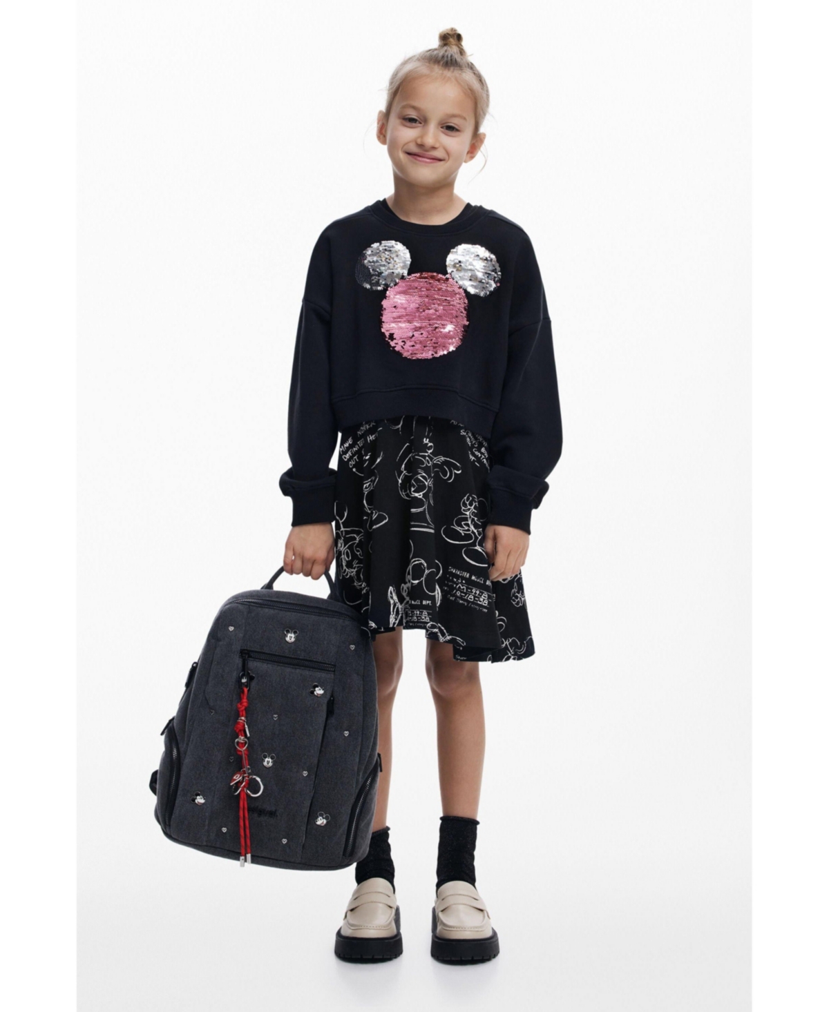 Desigual Girls Girls's 2-in-1 Mickey Dress In Black