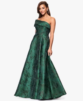 Petite One-Shoulder Jacquard Ball Gown
