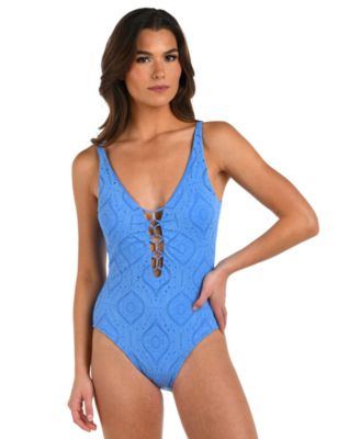 La Blanca - Women's Mantra Plunge-Neck One-Piece Swimsuit
